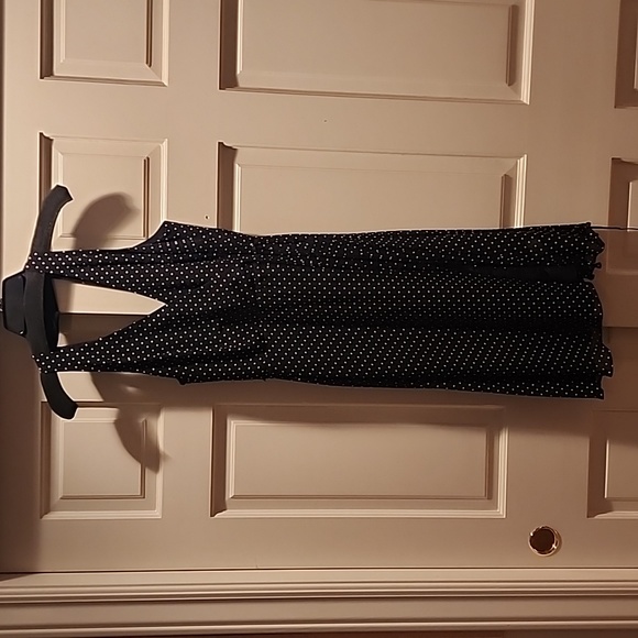 Polka Dot Swing Halter Faux Wrap Dress - Picture 3 of 7